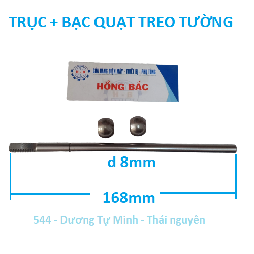 10 bộ trục và bạc quạt treo tường trục dài 168mm