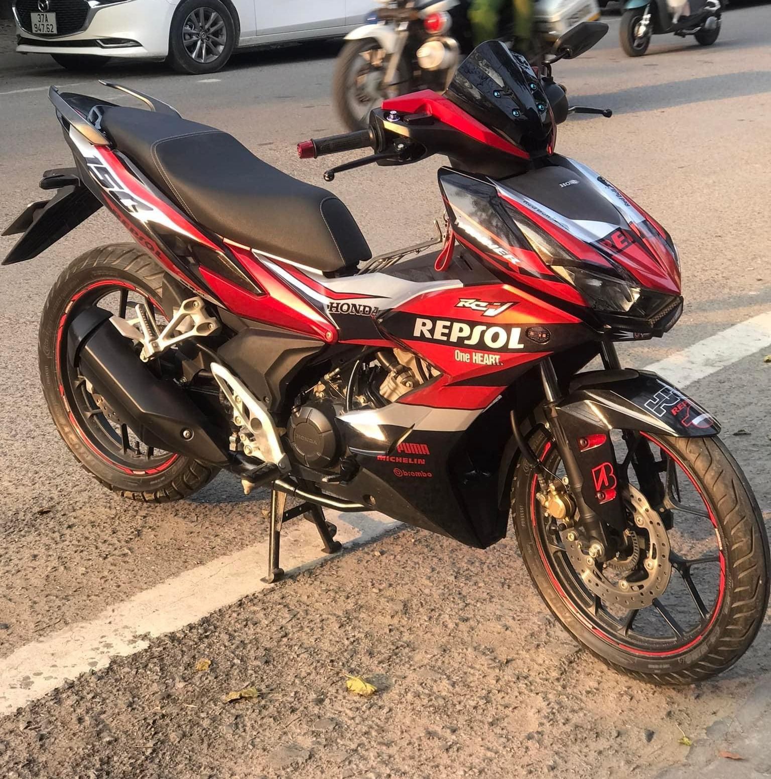 Tem Trùm Winner X đen đỏ REPSOL,Team Decal WinX