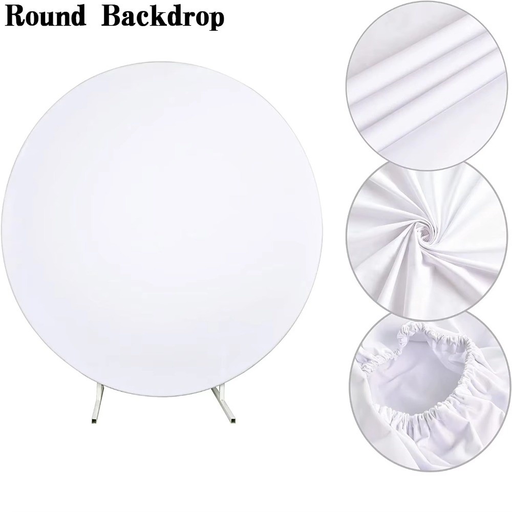 New Pure Color Round Backdrop Cover Elastic Polyester Circle Arch Stand ...