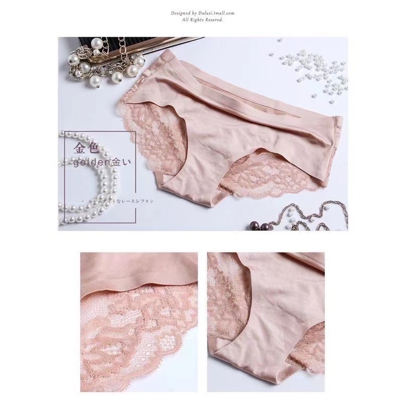 Hm999 Women S Sexy Lace Ice Silk Panties Seamless Briefs Underwear Panty Lazada Ph