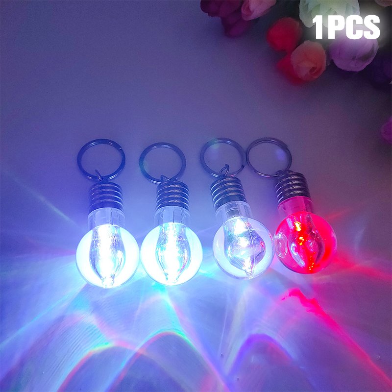 Novelty Lighting Mini LED Light Bulb Keychain Key Ring Illuminate Cartoon Car Key Ring Lamp Pendant Key Fob Christmas Gift. 
