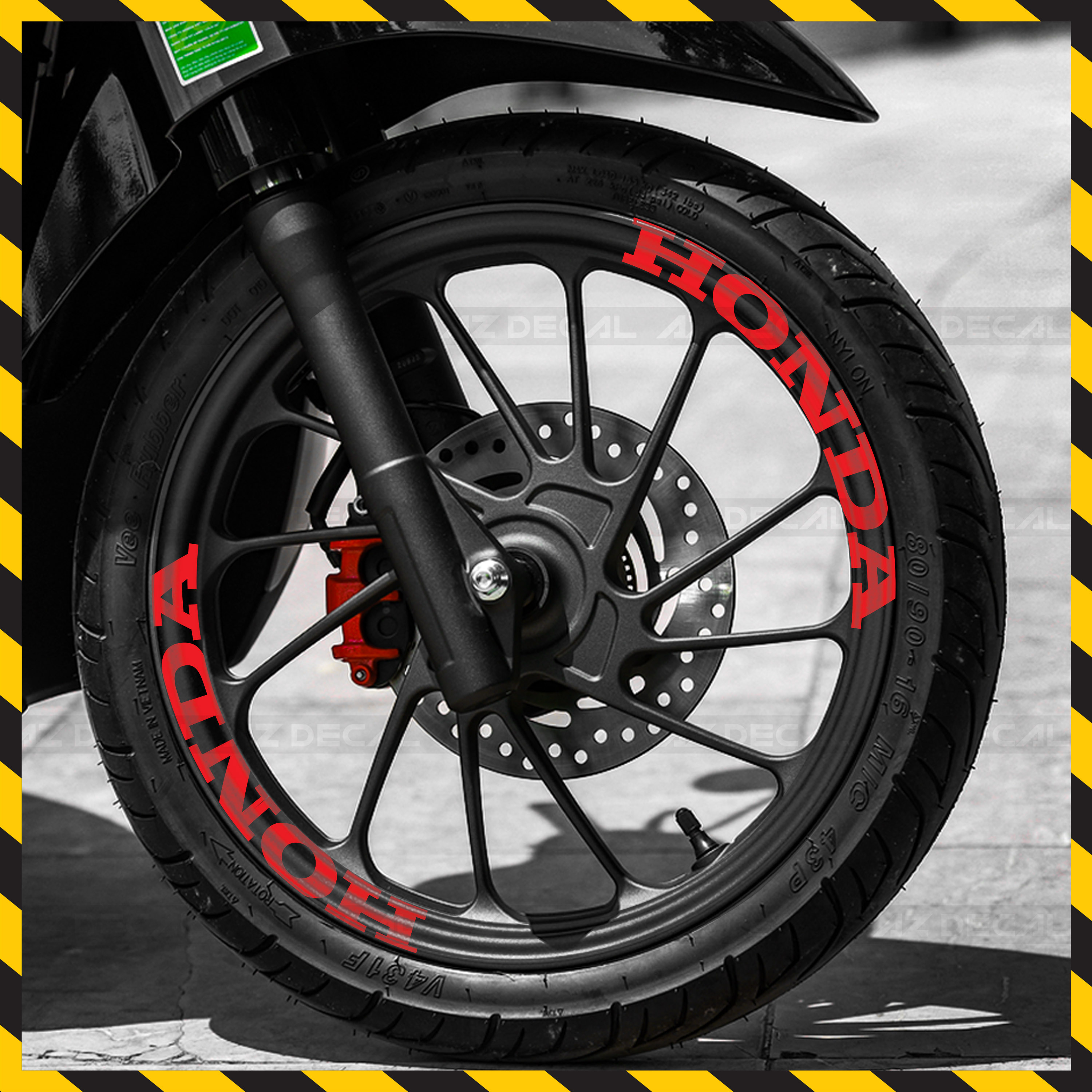 Tem dán vành xe máy phản quang honda winner x, air blade, vision, sh... | tv37 | decal dán vành xe máy honda chống nước - azdecal