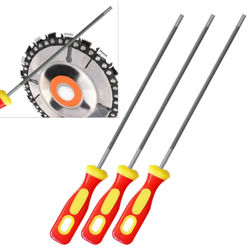 3pcs Chain Saw File Circular Sharpening Chain Round File Gasoline Saw File Electric Chain Saw Sharpening Tool Hand File