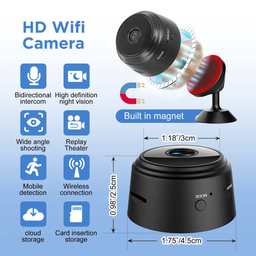 3PCS Camtrix Mini 1080p HD Wireless Security Camera, Mini Security Camera Outdoor,Camtrix Mini Security Camera,Wi-Fi Security Camera,Cameras For Home Security
