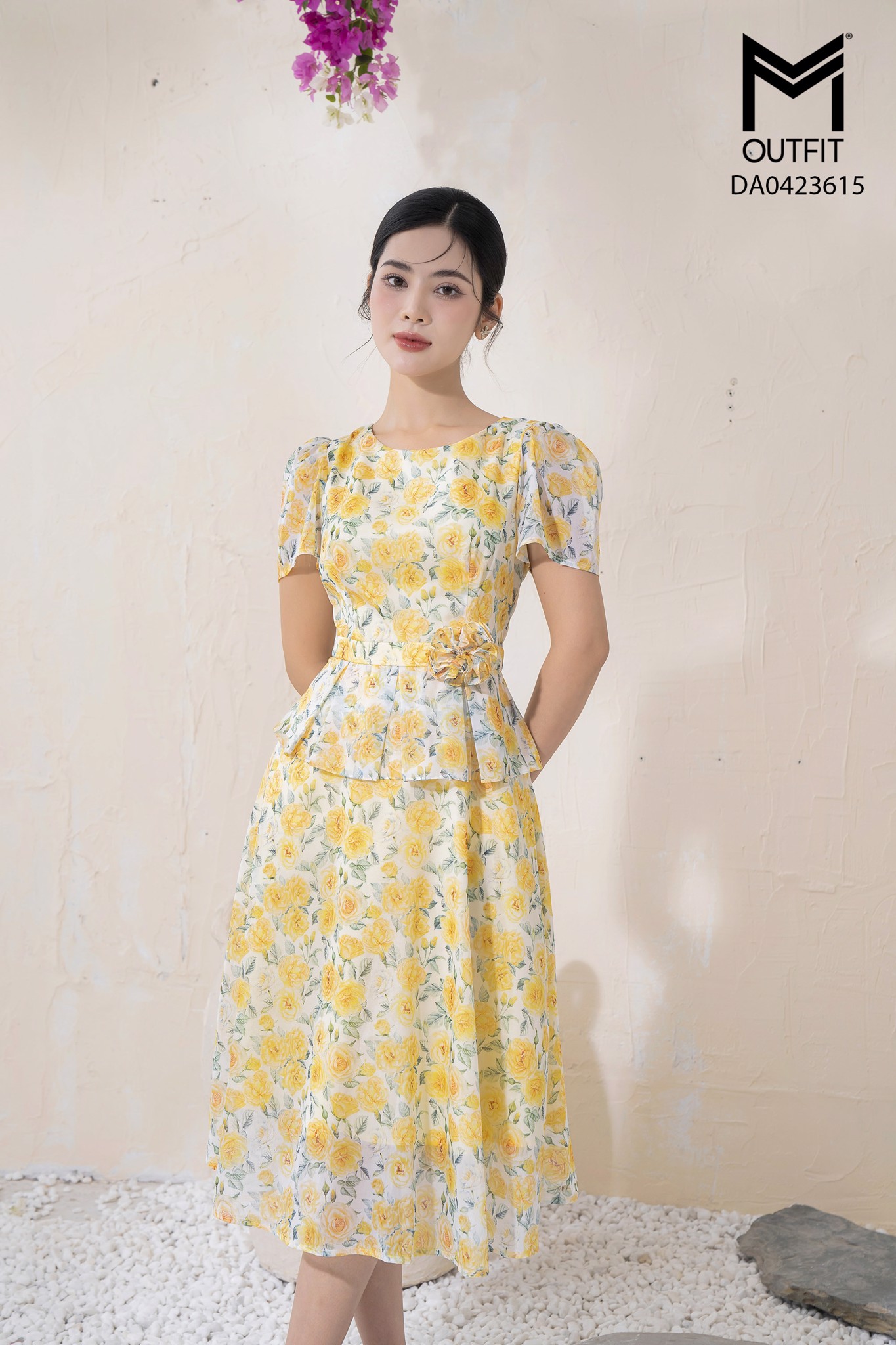 Đầm peplum đính hoa TT