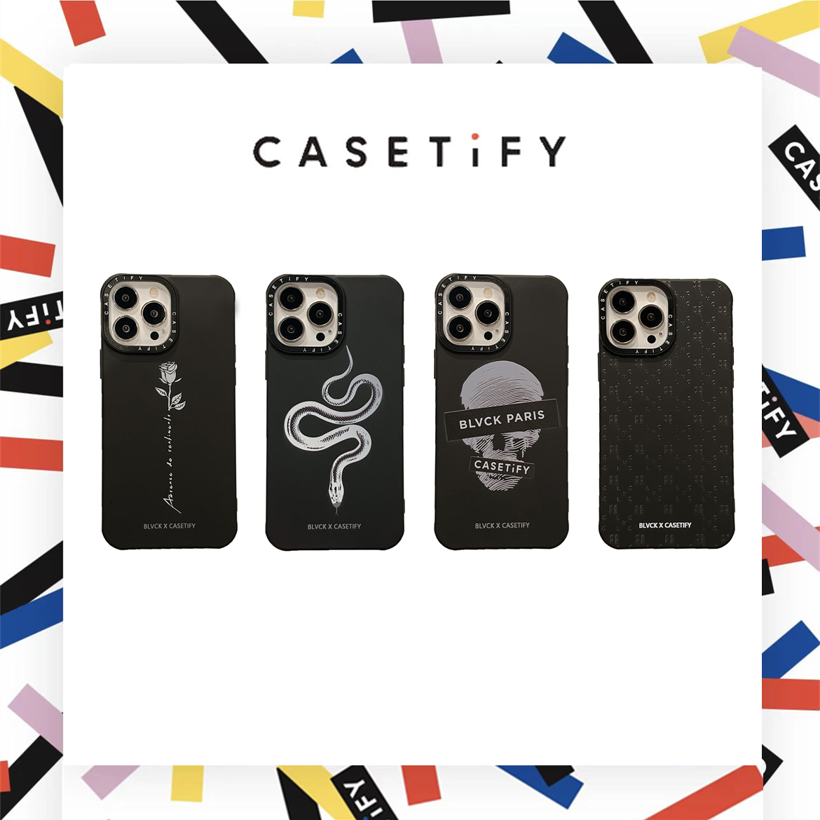 Casetify BLVCK Paris Rose Snake Skull Silicone TPU Case Cover For Apple iPhone 7 8 Plus X XS XR