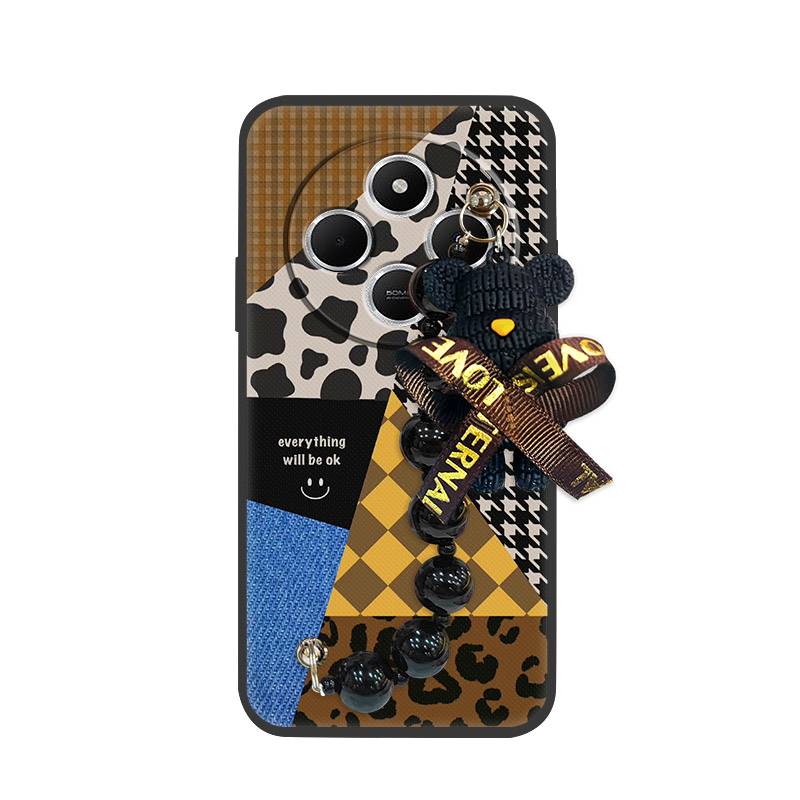 Waterproof Cartoon Phone Case For Redmi A4 5G Skin-friendly feel soft case Bear bracelet Simplicity protective case cute. 