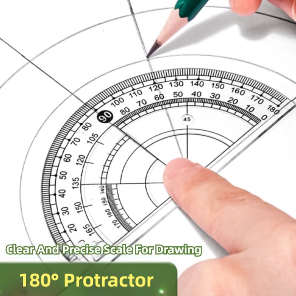 8PCS/Set Multi-Function Plastic Ruler Compasses Set Transparent ...