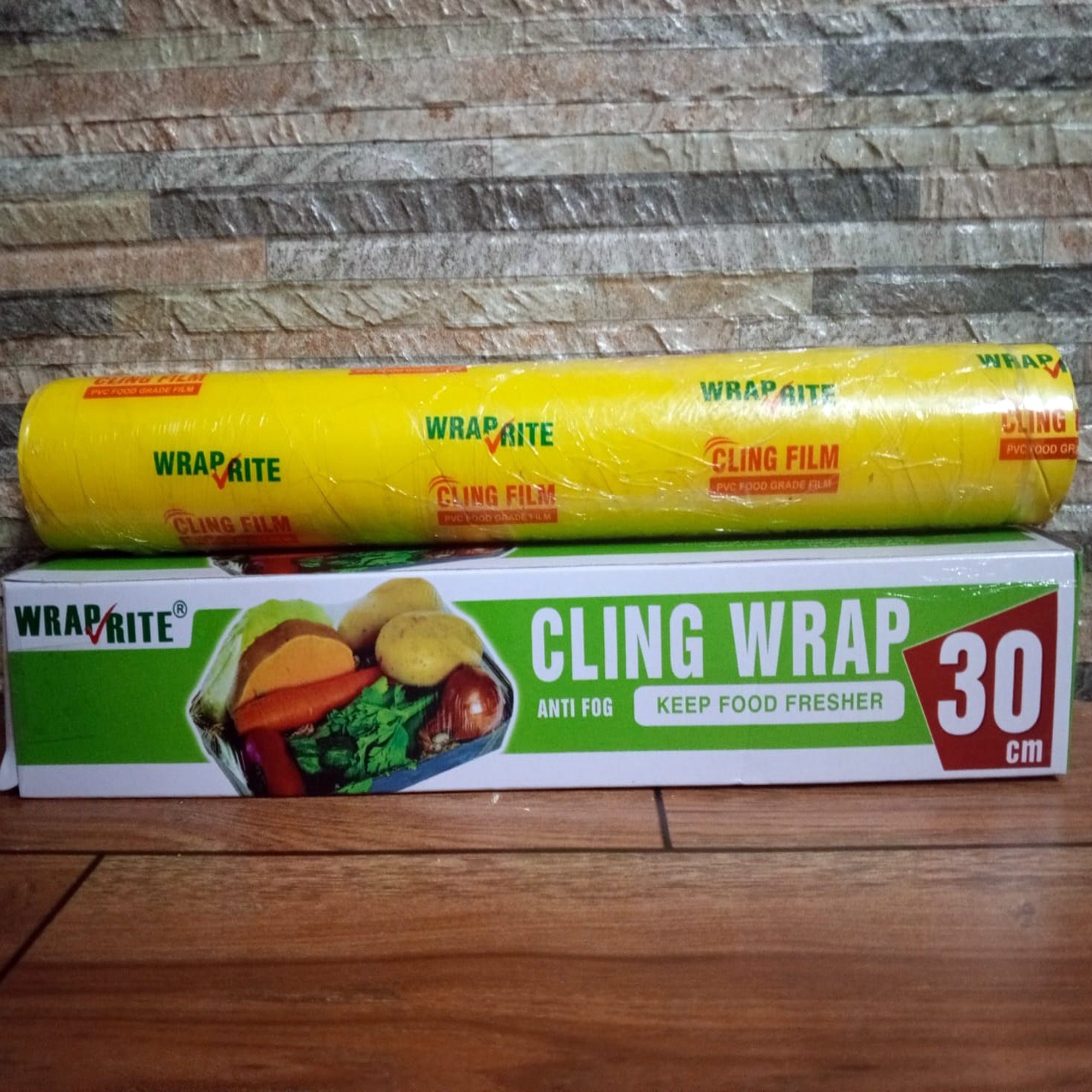 Cling Film Wrapping Paper 30cm Wide Roll Wrapping Sheet Original Food Wrap - cling film food wrap 30cm cling film cover - cling film wrap Approx. 14 meter Long Art# SS -C-Wrap90140-30x14-GroFCF-0001. 