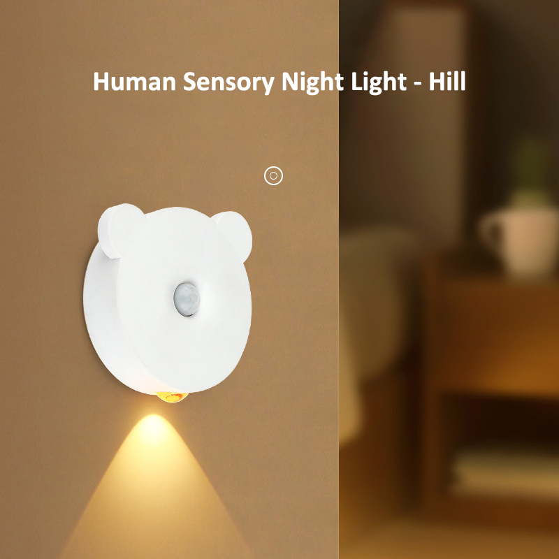 LED light wall lamp body sensor light USB rechargeable light bedside lamp bedroom light non-punching night light ambient light
