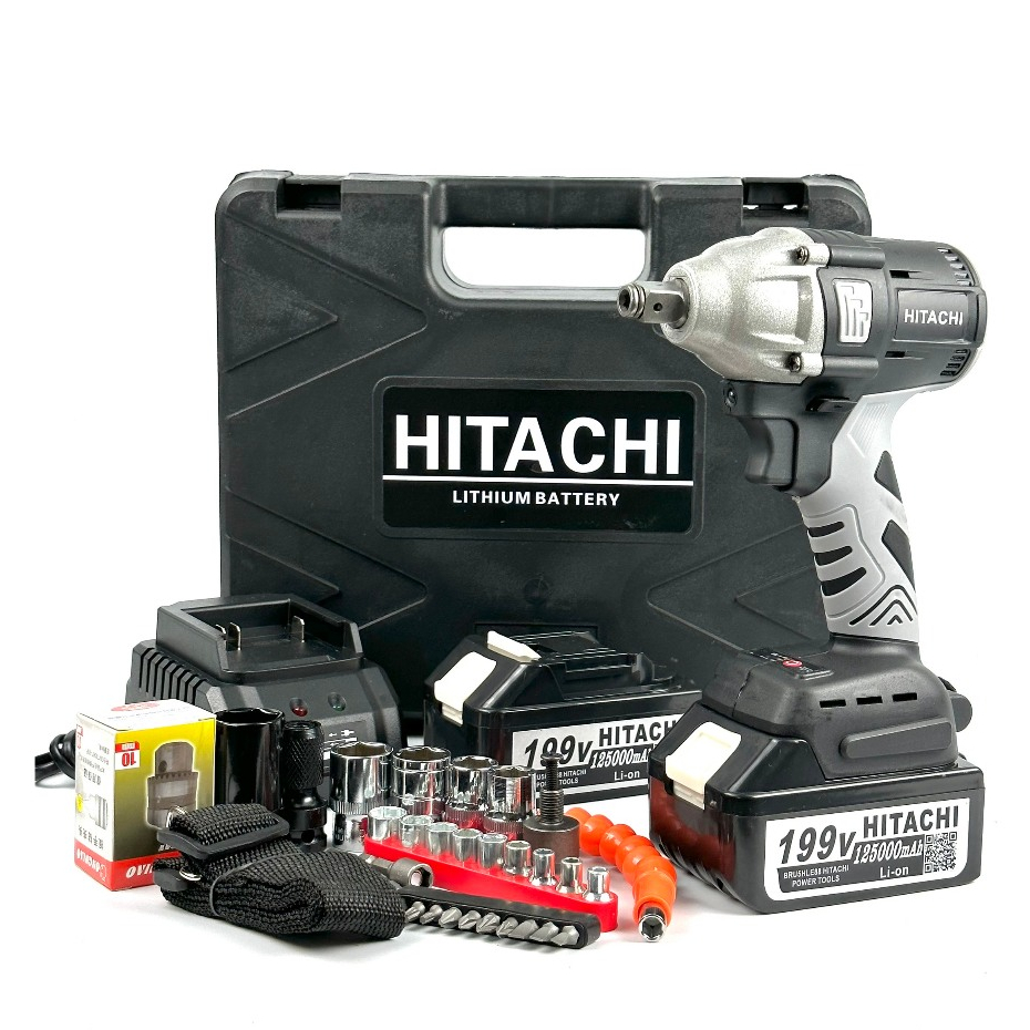 Máy siết bulong Hitachi 199v, Máy bắn bulong Động cơ không chổi than Đầu bulong 2 trong 1