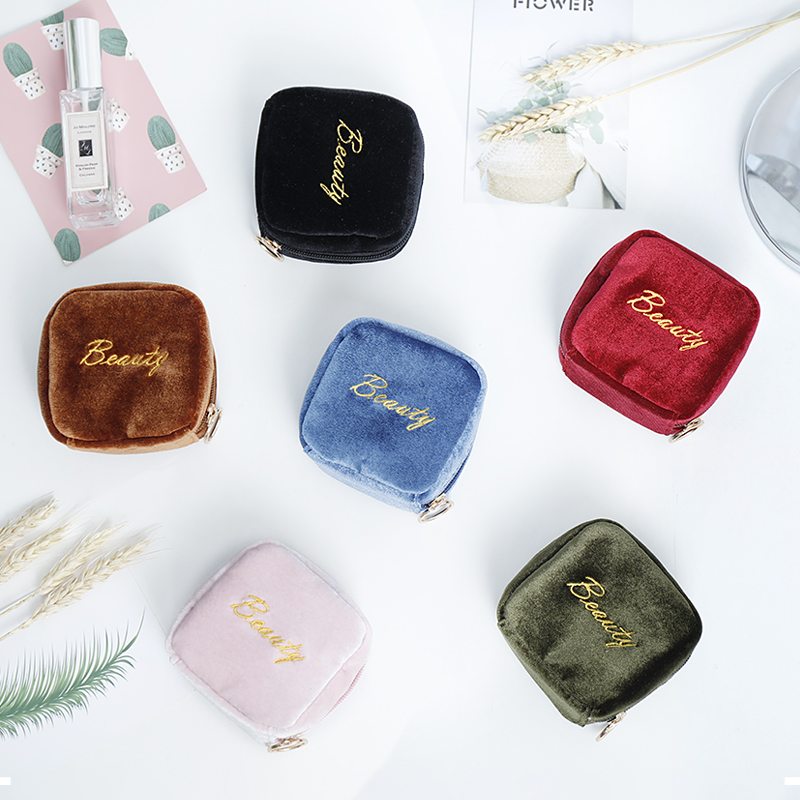 【LuckyBabyFans Store】PURDORED 1 Pc Women Mini Lipstick Bag Flannel Small Bag for Girl Makeup Case Women Travel Organizer.