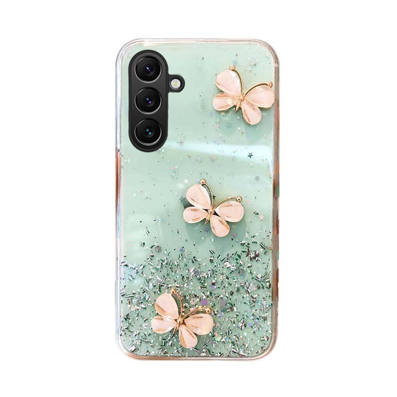 Phone cover Samsung Galaxy S24 FE 24 Ultra Back case Sparkling Star Moon Soft Silicone Transparent Butterfly Pattern Anti Drop For Samsung S24 Ultra Plus S24 FE Phone cases.