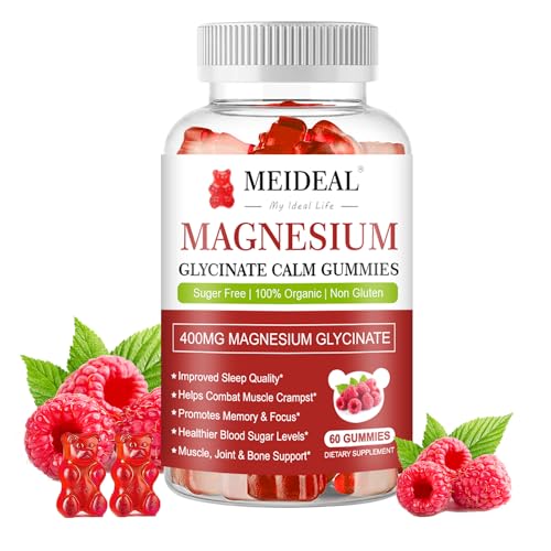 Magnesium Glycinate Gummies 400mg, Magnesium Potassium Supplement with