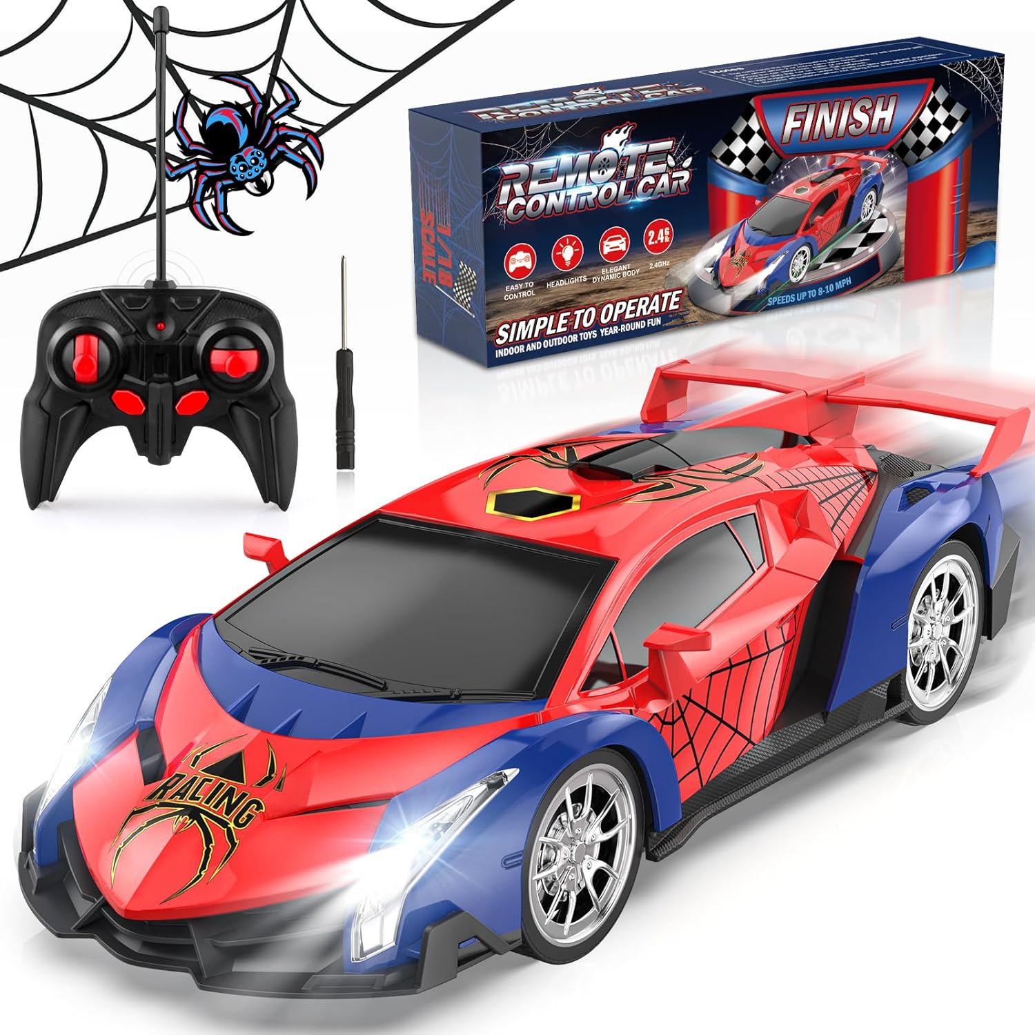 2024 Remote Control Car for Kids RC Cars for Boys Kids 1:18