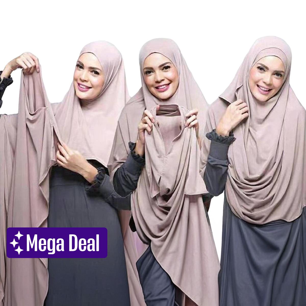 High Quality Popular Design Speediness Pure Color Bubble Chiffon Hijab Convenient Style Double Loop Instant Hijab