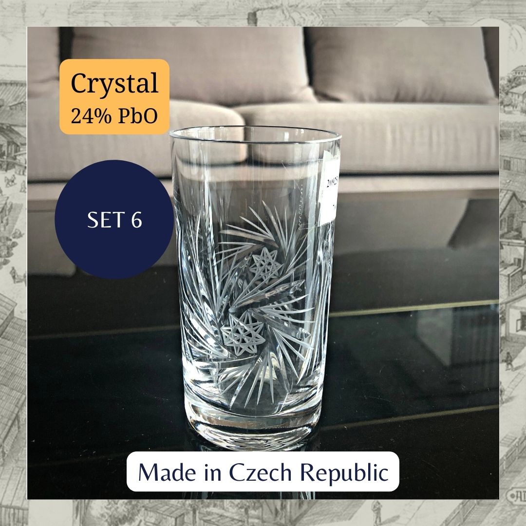 SET 6 Ly uống nước Pha lê CH Séc 20925