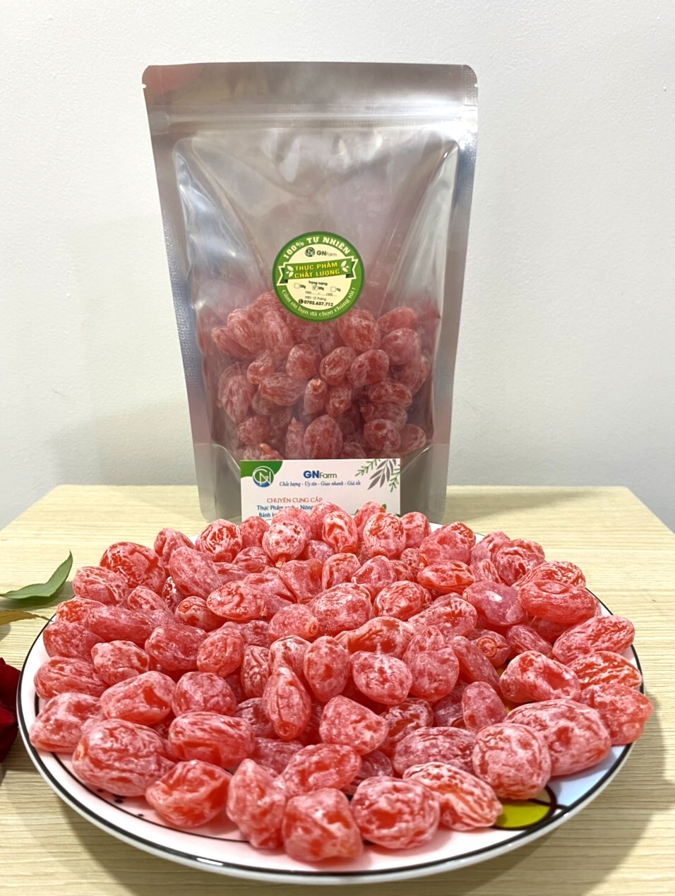 Ô Mai Đào Hồng Bao Tử Xí Muội Đào Giòn Đặc Sản Lào Cai - Túi 250g