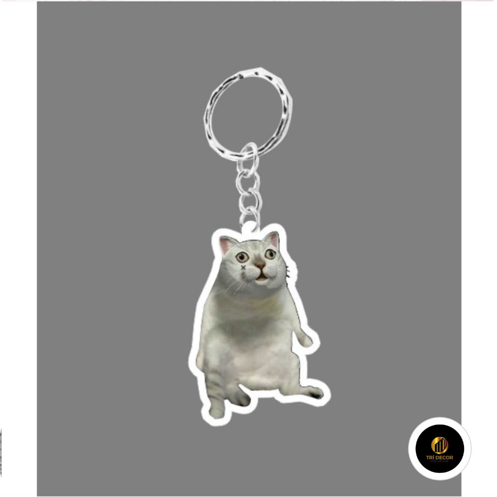 Móc khoá mica mèo meme cute đáng yêu