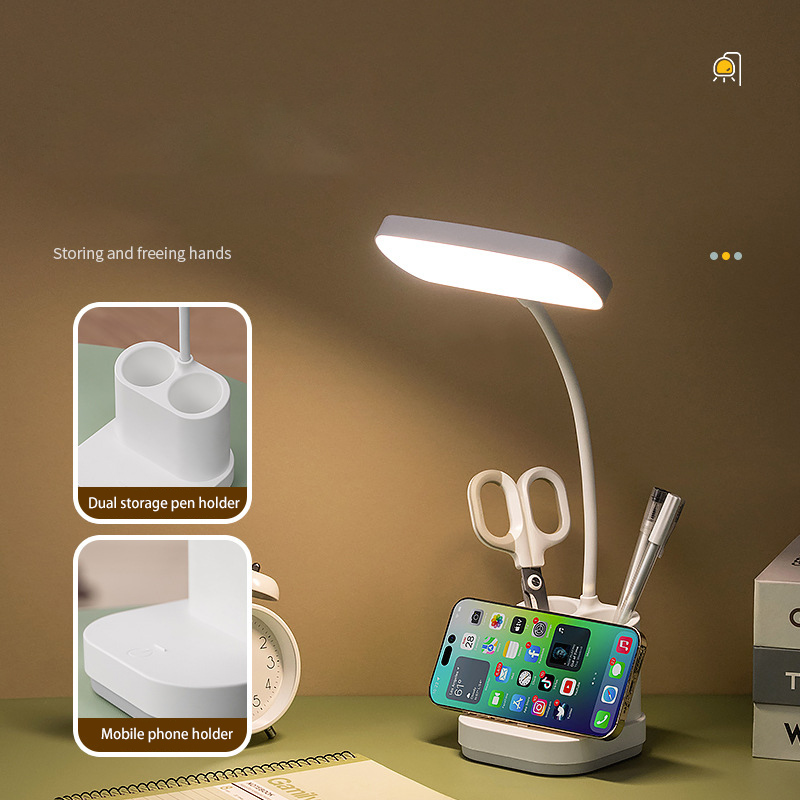 Folding table lamp LED rechargeable lamp pen downlight student learning lamp three-level dimming bedside lamp eye protection lamp