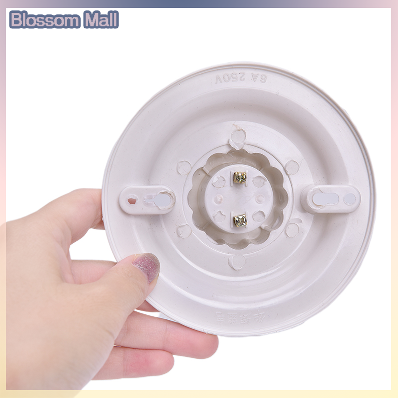 [Blossom] E27 LED Light Bulb Holder Round Socket E27 Base Hanging Lamp Socket Screw Base