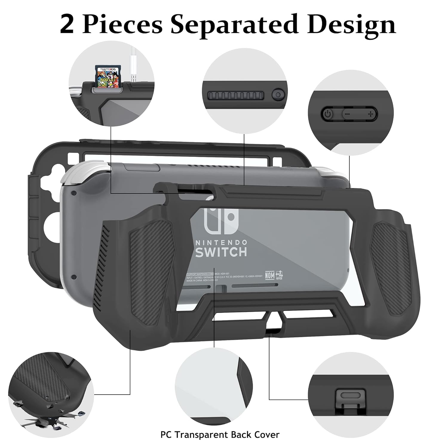 Cho bộ chuyển đổi Nintendo Lite trường hợp TPU bảo vệ gripcase và Cover quay lại cho Bộ chuyển đổi Nintendo Lite giao diện điều khiển nsl trường hợp