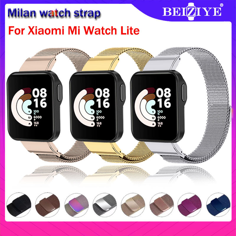 Phát hành nhanh Dây đeo đồng hồ choXiaomi Redmi Watch 2 Lite Đồng hồ thông minh Bluetooth cho XiaoMi Mi Watch Lite Đồng hồ thông minh Milanese Loop Dây đeo kim loại