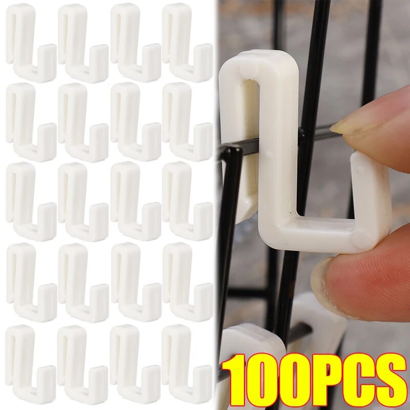 Feelife 100pcs Mini S Shape Hooks Key Hanging Hook Towel Racks Kitchen Bathroom Reusable Plastic Organizer Holder Home Multi-Purpose Hooks