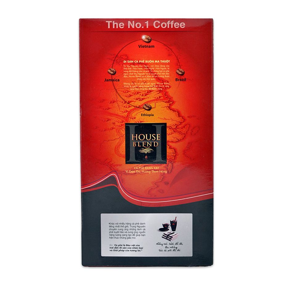 ( 02 HỘP) Cà phê Trung Nguyên House Blend( Hộp 500gam - Cà phê rang xay pha phin Trung Nguyên)