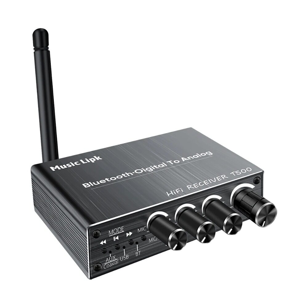 KEBETEME Bluetooth 5.4 Audio Receiver Coaxial DAC Converter USB U-Disk Play 6.5 Micrphone Karaoke Wireless Music Adapter
