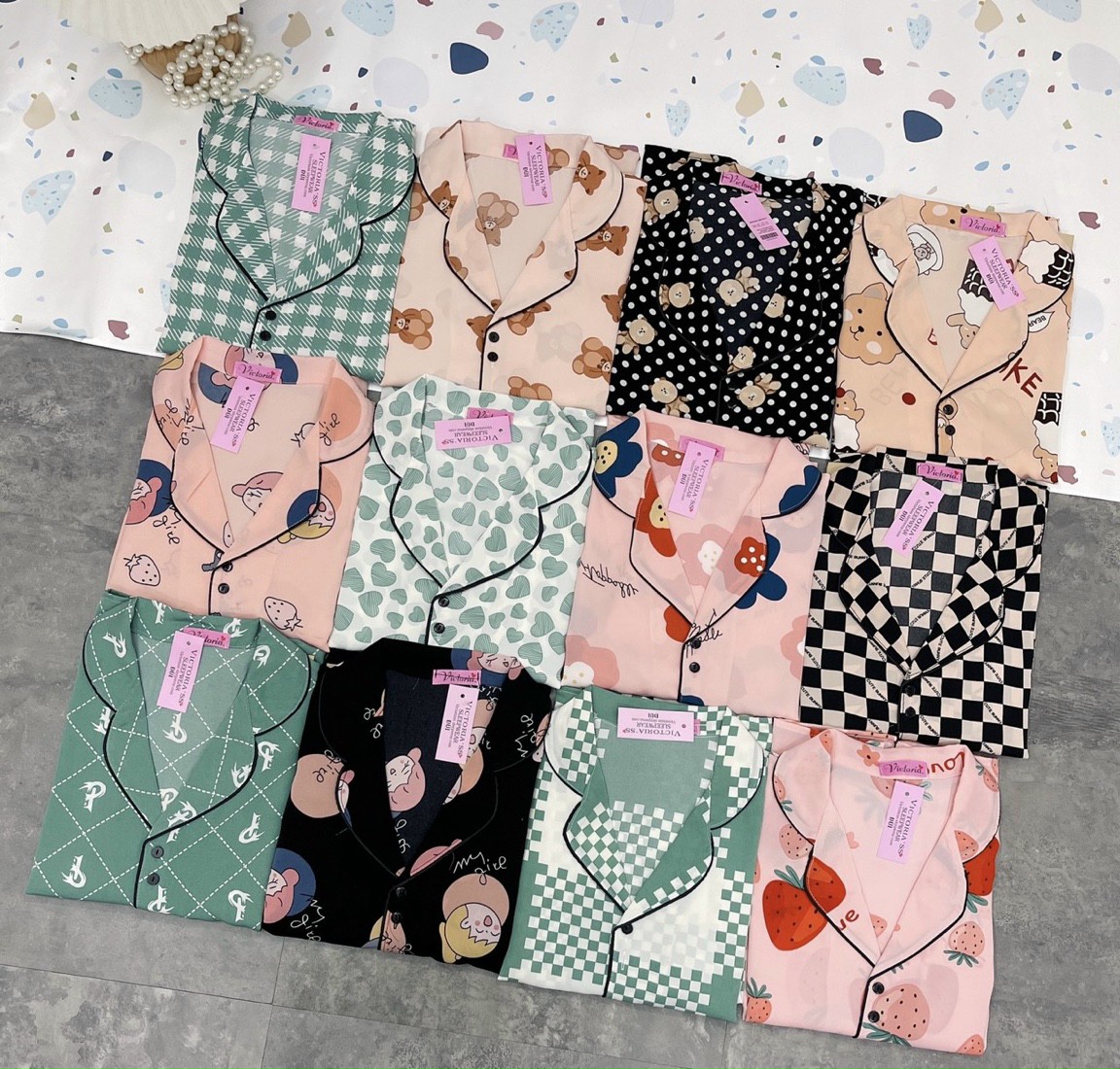 ĐỒ BỘ MẶC NHÀ PYJAMA CỘC ĐÙI CHẤT LỤA MANGO HÃNG CAO CẤP (NHIỀU MẪU)