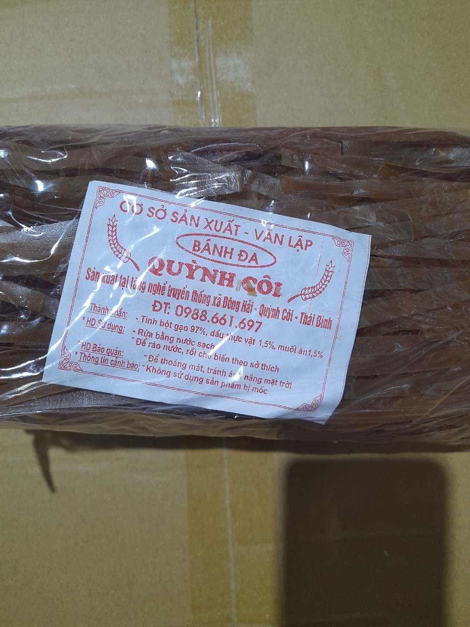Bánh đa Quỳnh Côi 500gr