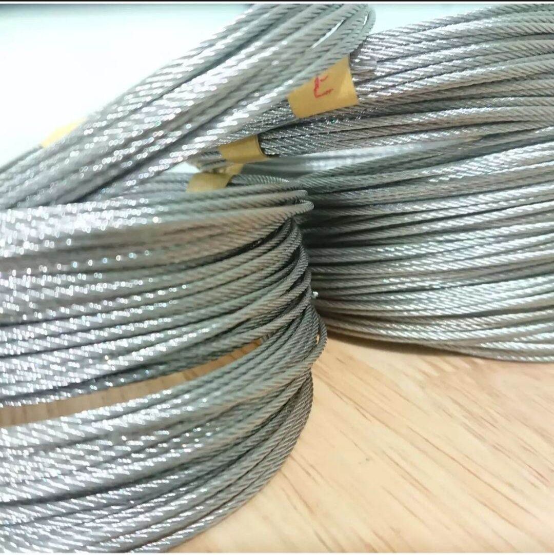 Dây cáp inox 304 5ly (5mm) cáp thép chống gỉ sét.dùng căng ,treo,neo ...