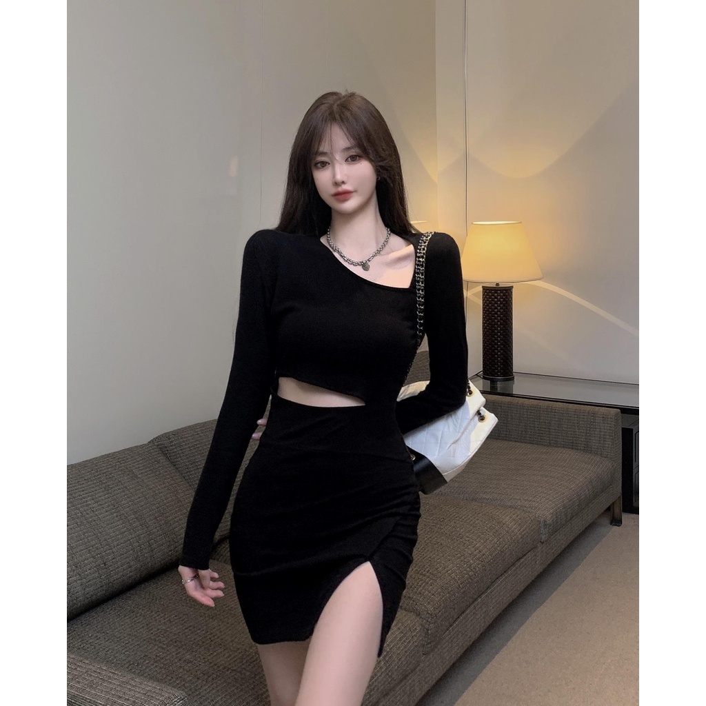 Đầm đen cut eo siêu cháy cho các nàng