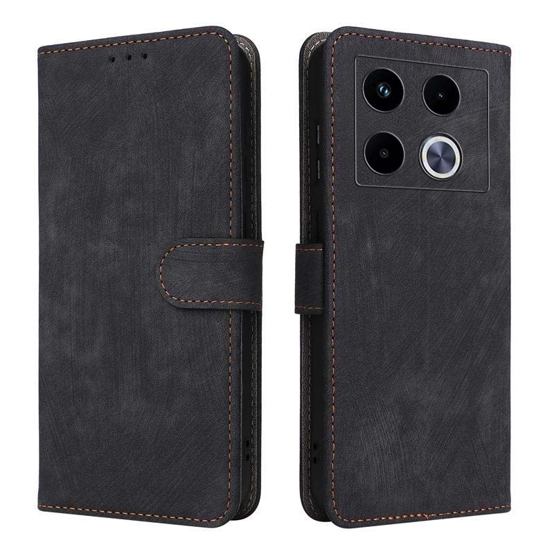Phone Flip Cover for Infinix Note 40 Pro+ Back Cover RFID Blocking Bumper Soft Silicone Card Holder Leather Texture Bracket for Infinix Note 40 Phone Casing.