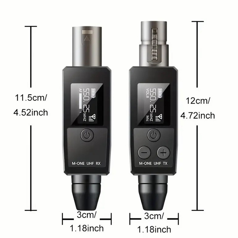 (HPIE) UHF Wireless Microphone Transmitter Receiver XLR Microphone Wireless System Suitable for 48V Capacitive Microphone Accessories Parts