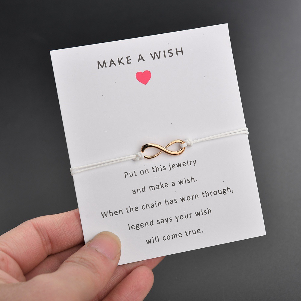 【Hottest Trends】Popular Accessories MAKE A WISH Blessing Card Hand Rope ...