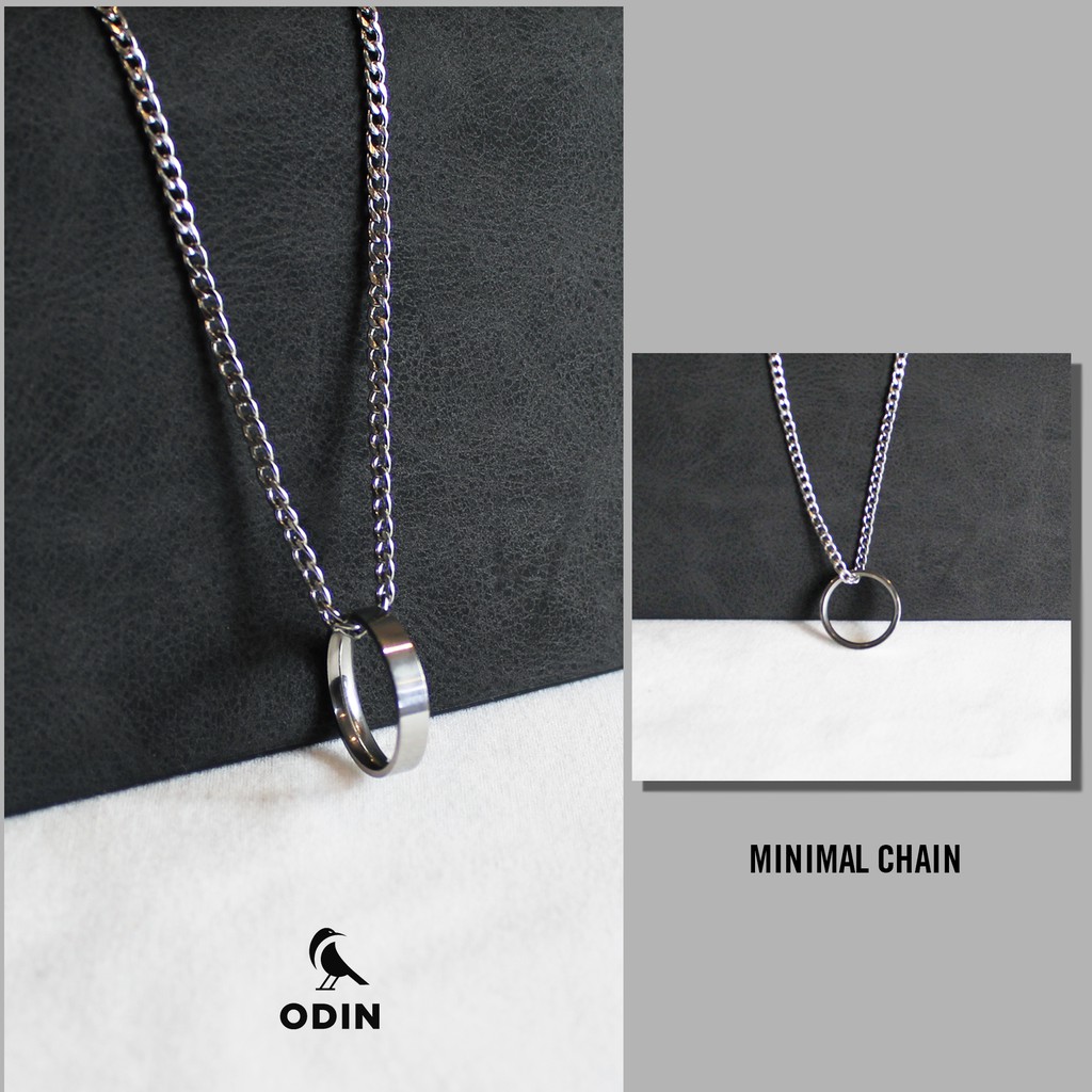 Dây chuyền nhẫn minimal - thép titanium không gỉ - odin