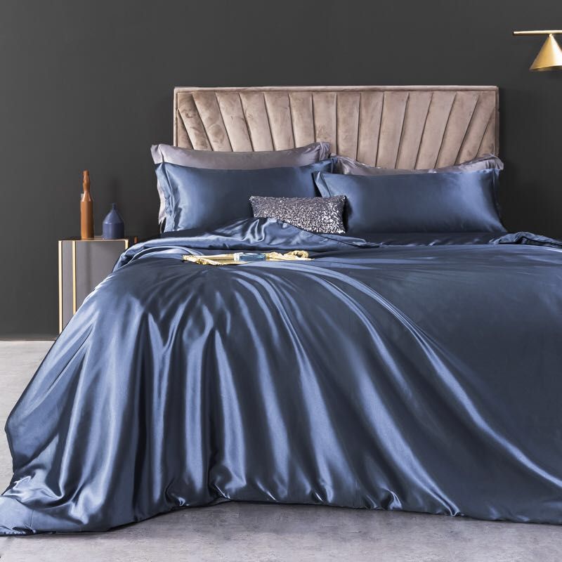 Bộ Chăn Ga Gối Phi Lụa Vỏ Chăn 180x200cm