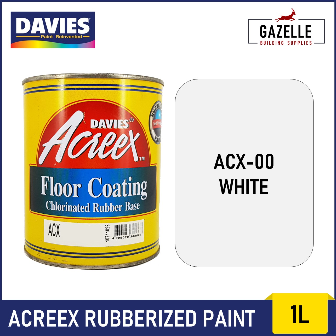 Davies Acreex Rubberized Floor Paint White 1L Lazada PH