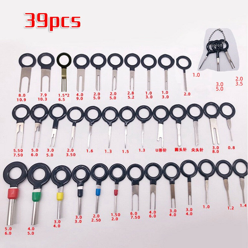 39 cái dây xe khai thác thiết bị đầu cuối dụng cụ loại bỏ tự động hệ thống dây điện đầu kết nối uốn vắt puller phát hành Bộ ghim cho hầu hết các thiết bị đầu cuối kết nối