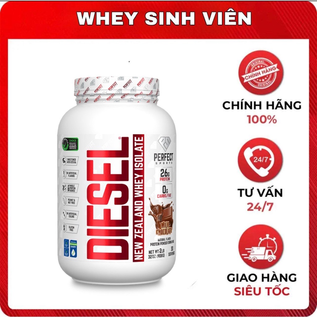 [Chính hãng] [2 lbs ] Diesel Whey Isolate (30 lần dùng) Sữa tăng cơ bắp dành cho dân gym