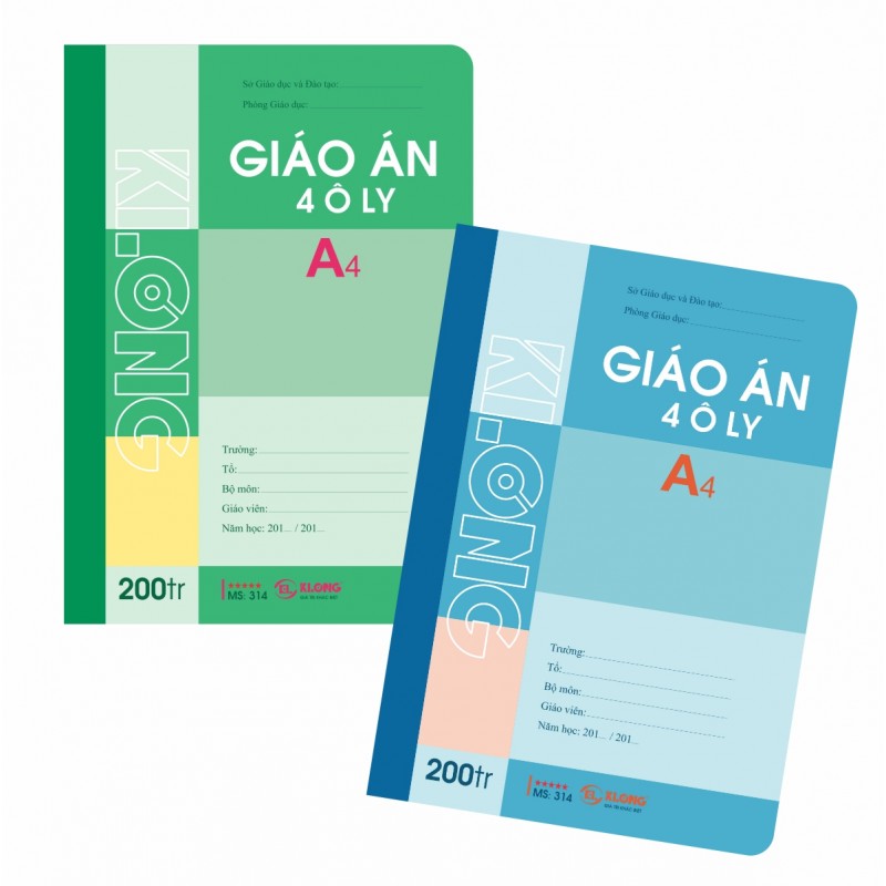Vở giáo án ô ly, sổ klong a4 200trang ms 314
