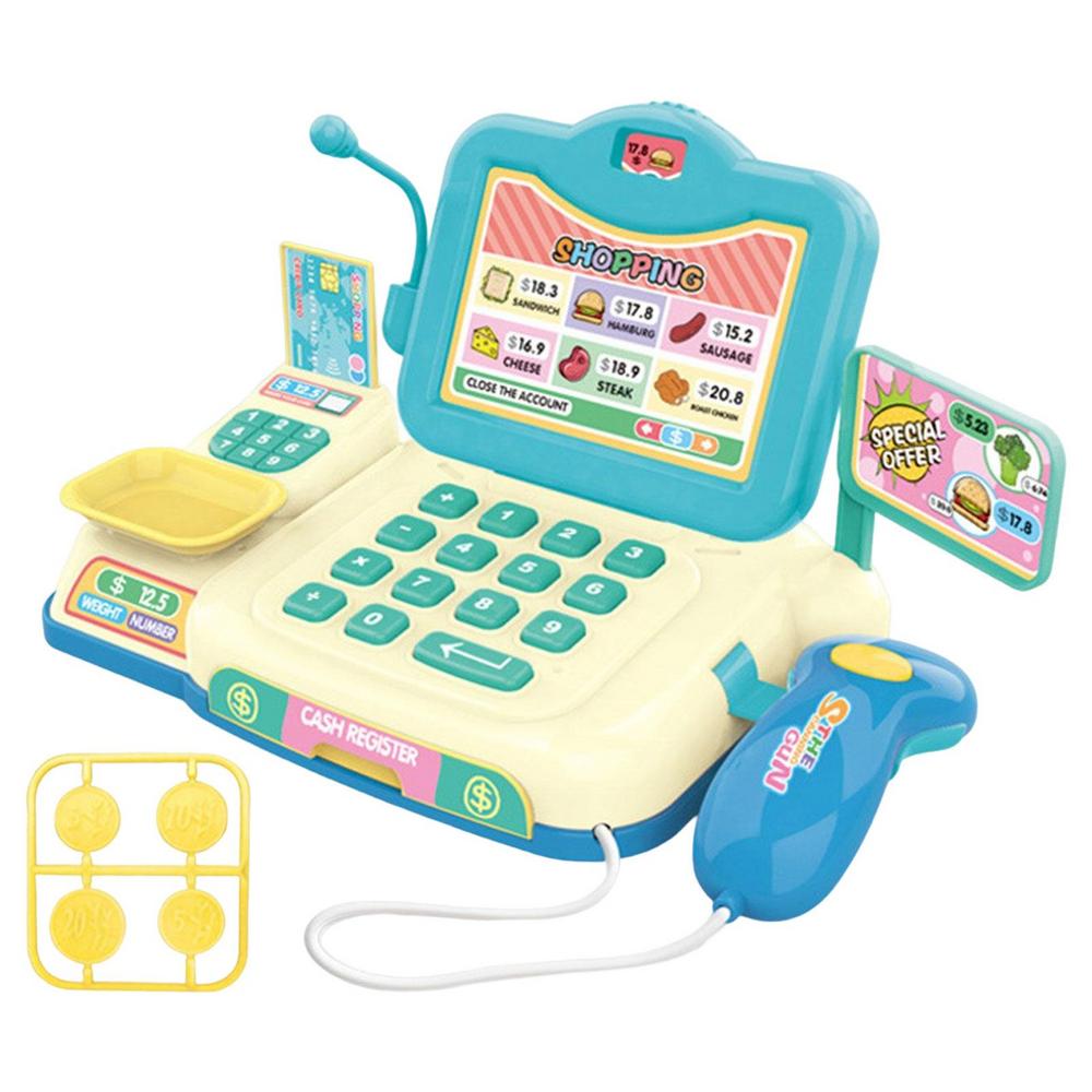 Toysmars giả vờ máy tính tiền chơi giả vờ máy tính máy tính tiền đồ chơi trẻ em cô gái cửa hàng tạp hóa Playset với đèn và âm thanh