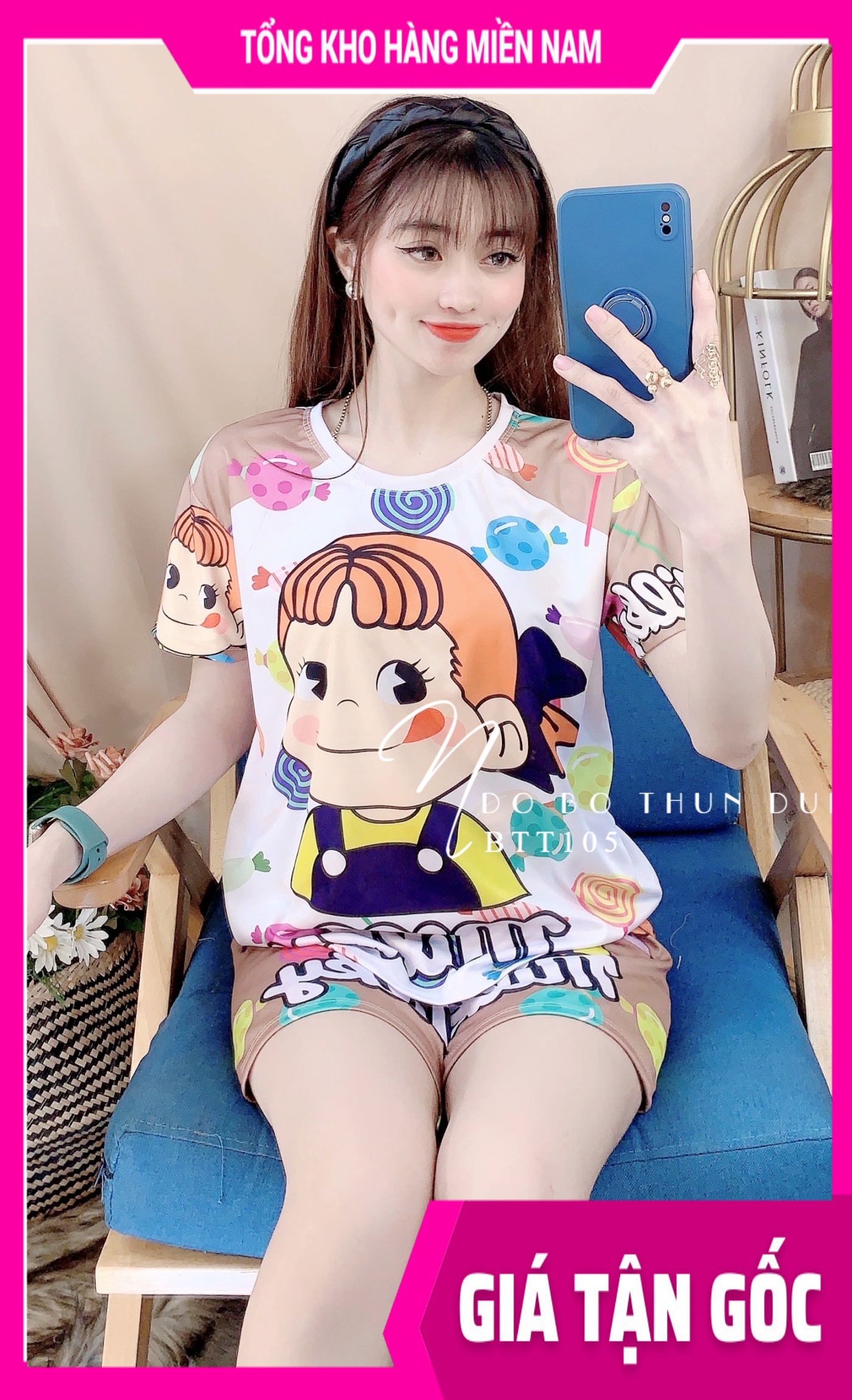 Đồ bộ nữ mặc nhà 🎀 Đồ bộ thun đùi babydoll cực xinh BTT105 🎀 Ảnh thật 🎀 Đồ bộ nữ 🎀 Đồ bộ mặc nhà 🎀 Đồ bộ hoạt hình 🎀 Bộ kate đùi