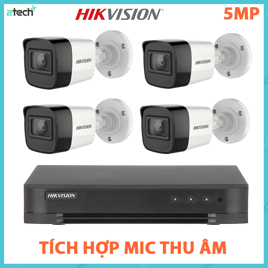 [Trả góp 0%]Bộ Camera Quan Sát Cao Cấp Hikvision 4 Kênh 5.0MP Super HD - Trọn Bộ Camera Hikvision 5.0MP