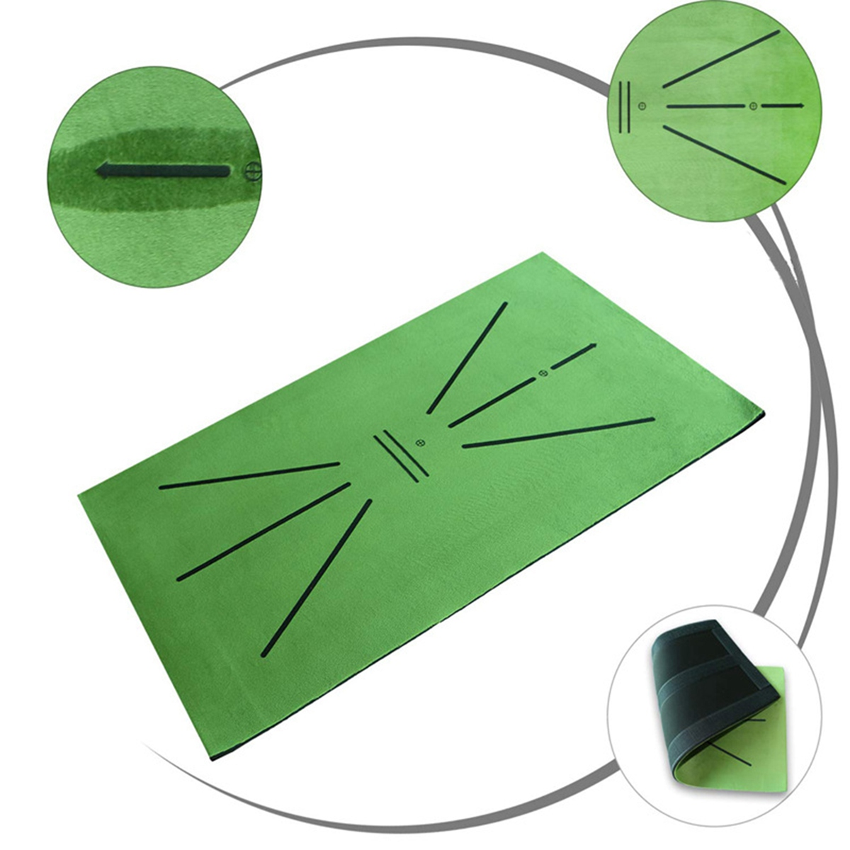 Golf Swing Mat Batting Trajectory Direction Detection Training Pad Golf Training Aid Equipment for Indoor/Outdoor Swing Detection Batting