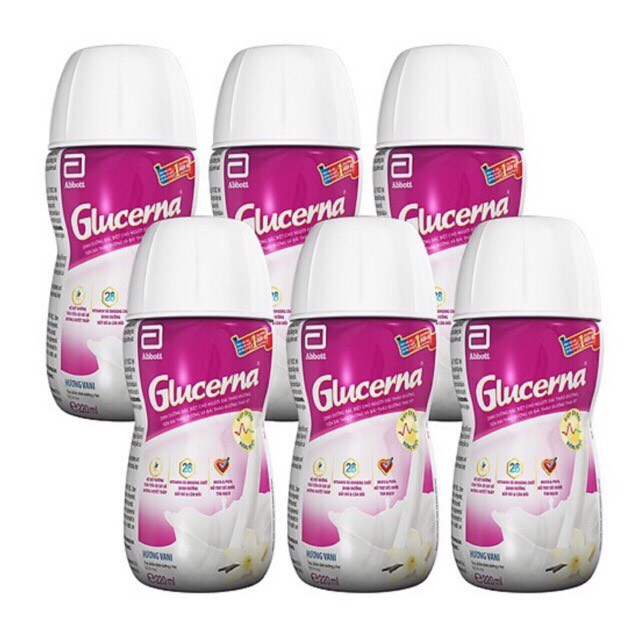 (HSD T12-2024) Lốc 6 Chai Sữa Nước Glucerna 220ml (Cho Người Tiểu Đường).