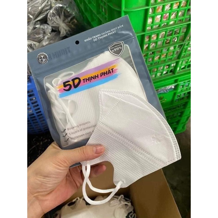 [ 100 CHIẾC ] 1 THÙNG KHẨU TRANG 5D THỊNH PHÁT KHÁNG KHUẨN