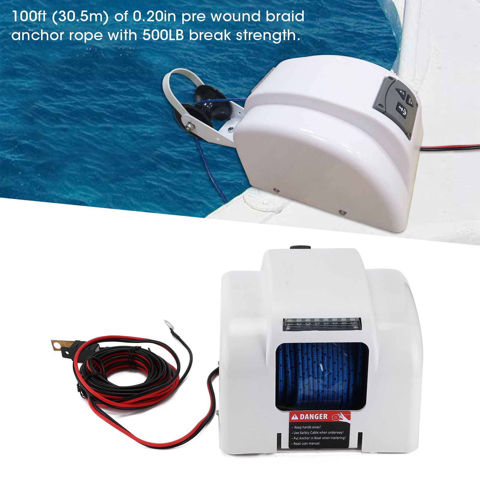 Electric Anchor Winch 12V Electric Windlass for Pontoon Boat for Fishing  Boat